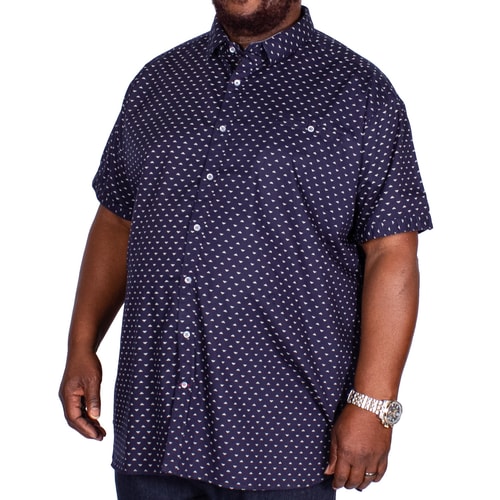 D555 Barrington Printed Short Sleeve Shirt Navy