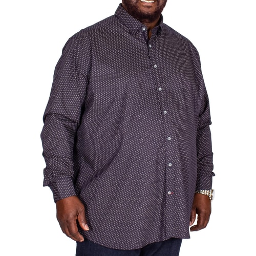 D555 Babworth Printed Long Sleeve Shirt Navy