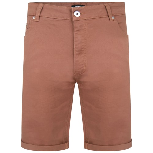 Bigdude Stretch Denim Shorts Brown