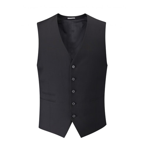 Skopes Superfine Twill Waistcoat- Black