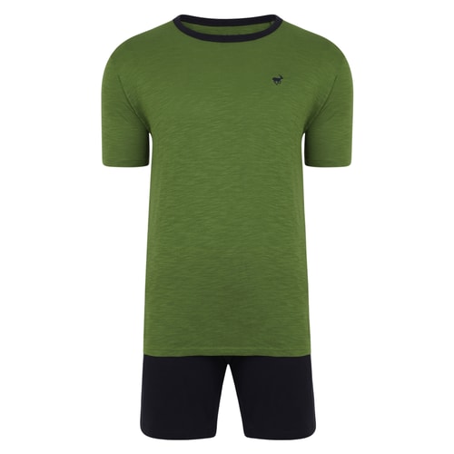Bigdude Marl Slub Pyjama Short Set Desert Cactus