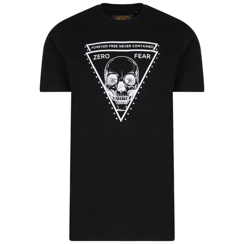 KAM Zero Fear Printed T-Shirt Black