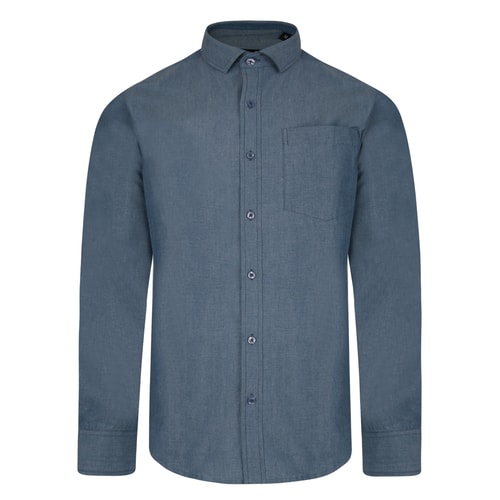 Bigdude Chambray Long Sleeve Shirt Blue Tall