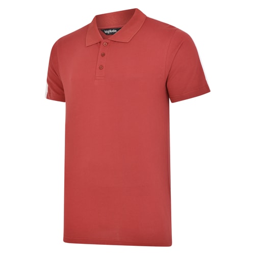 Bigdude Overarm Stripe Polo Shirt Burgundy