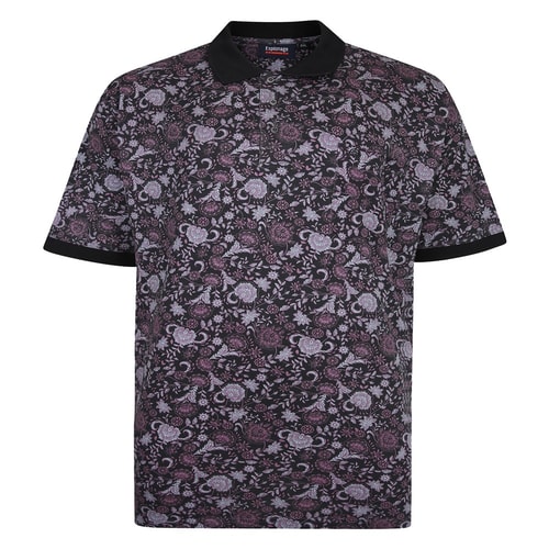 Espionage Floral Polo Black