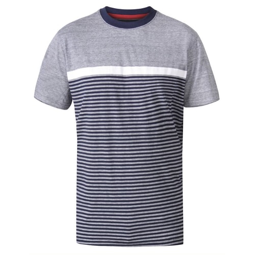 D555 Perkins Cut And Sew Jacquard T-Shirt Navy