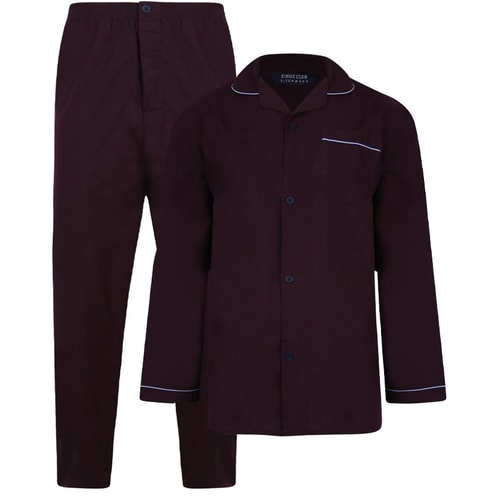 Kings Club Plain Pyjamas Set Aubergine