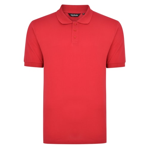 Bigdude Plain Polo Shirt Red Space Cherry Tall
