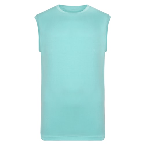 Bigdude Plain Sleeveless T-Shirt Turquoise
