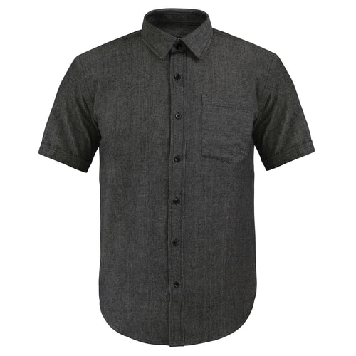 Bigdude Short Sleeve Textured Shirt Charcoal Tall