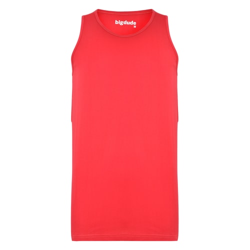 Bigdude Plain Vest Red Space Cherry Tall