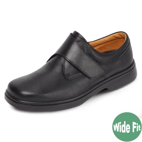 DB Shoes Reece Wide Fit Black Leather Shoe