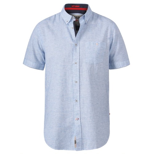 D555 Reid Linen Mix Shirt Sky Blue
