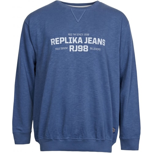 Replika Printed Logo Slup Yarn Sweat Navy