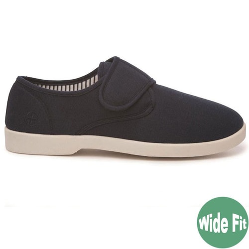 Dr Keller Rob Navy Wide Fit Canvas Shoe
