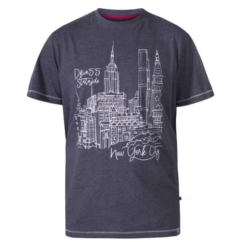 D555 Romford New York City Printed T-Shirt Navy