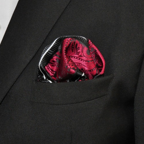 Silk Pocket Square Red Paisley