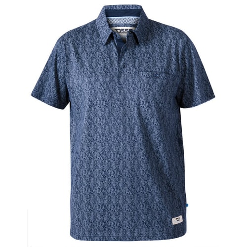 D555 Sefton Floral Polo Shirt Navy
