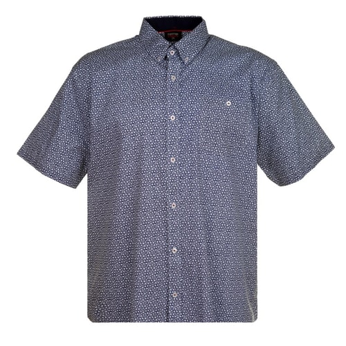 Espionage Floral Print Shirt Navy/White
