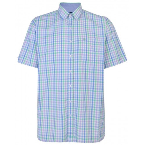 Espionage Check Short Sleeve Shirt Blue/Lilac