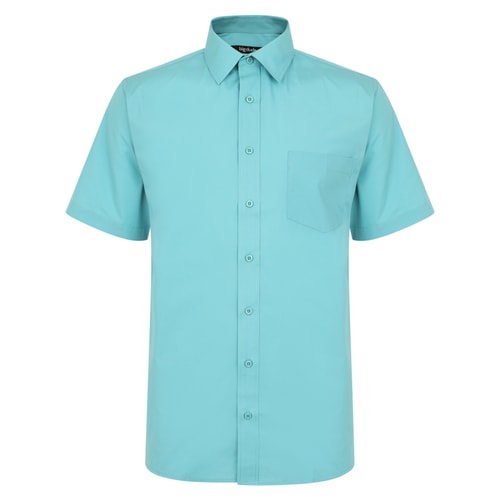 Bigdude Classic Short Sleeve Poplin Shirt Green Tall