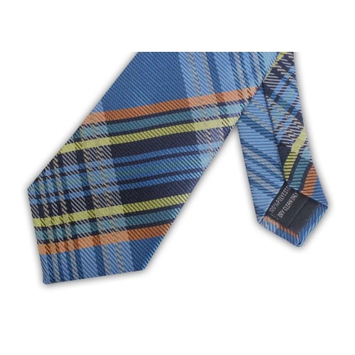Knightsbridge Extra Long Checked Tie Sky Blue