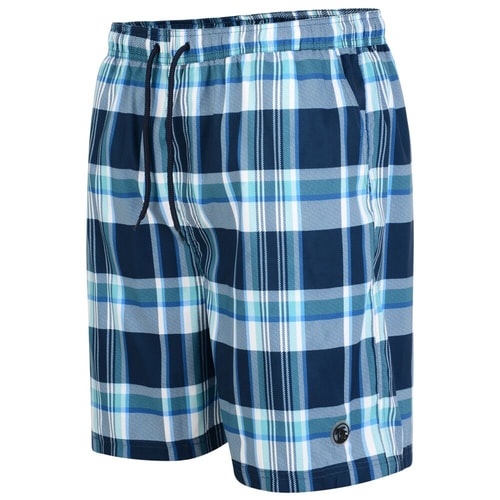 Espionage Classic Check Swim Shorts Blue