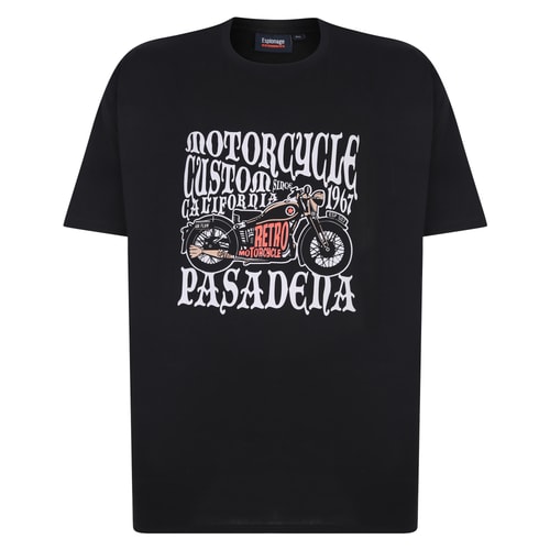 Espionage Motorcycle Print T-Shirt Black