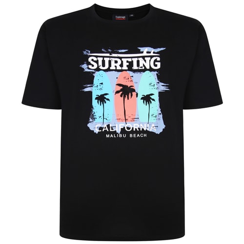 Espionage Surfing Print T-Shirt Black