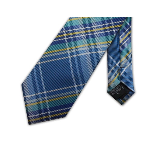 Knightsbridge Extra Long Checked Tie Blue