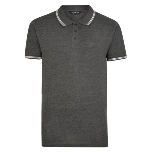 Bigdude Tipped Polo Shirt Charcoal Tall