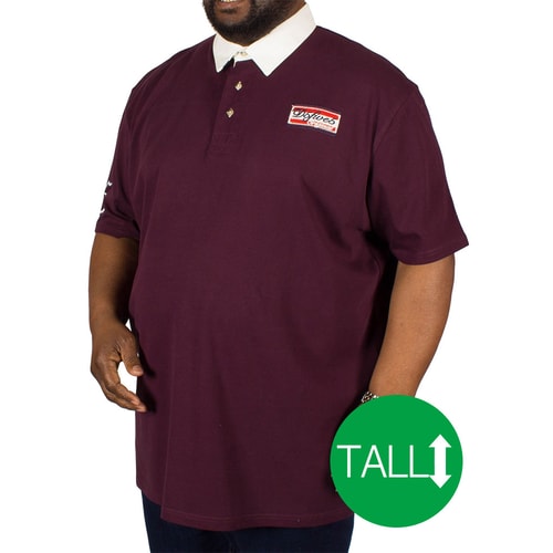 D555 Nash Rugby Polo Shirt Burgundy Tall