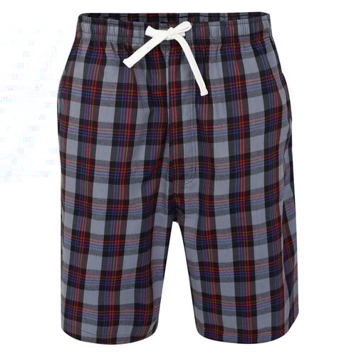 Bigdude Woven Check Pyjama Shorts Grey/Red