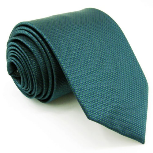 Extra Long Jacquard Silk Tie Turquoise