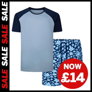  Pure Cotton Floral Raglan PJ Set now £14