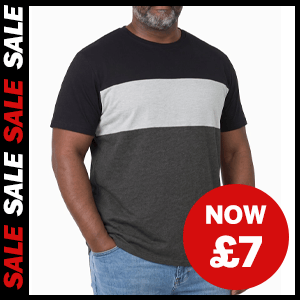Striped cut & sew t-shirt now £7