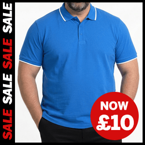 Tipped Polo Shirt in Royal Blue now £10