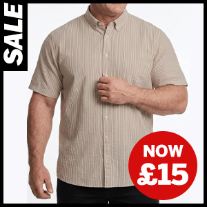 Striped Seersucker Short Sleeve Shirt now £15
