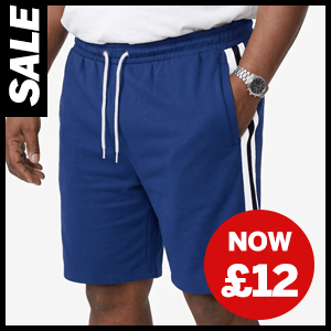 Contrast Tape Loop Back Shorts now £12