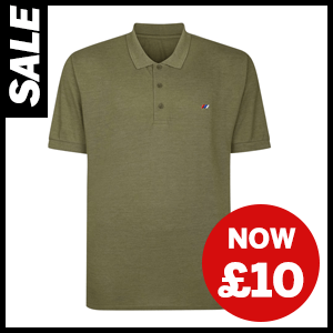 Green polo shirt now £10
