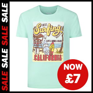Best Surfing In California Print T-Shirt now £7