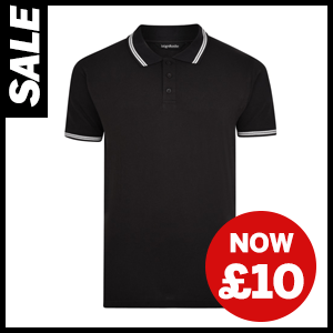 Tipped Polo Shirt Black now £10
