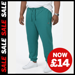 Plain Joggers With Logo Teal now £14